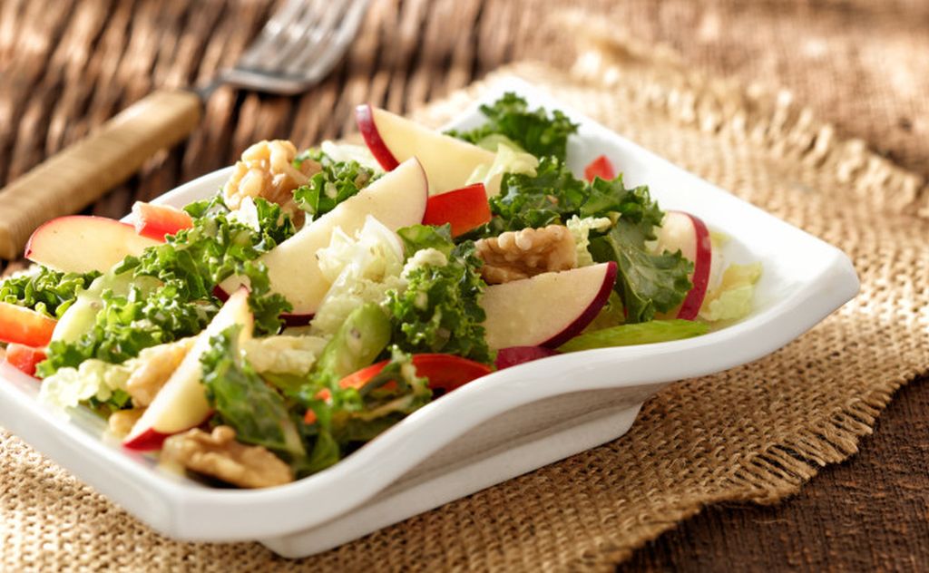  Healthy Red Prince Apple Waldorf Salad with Kale