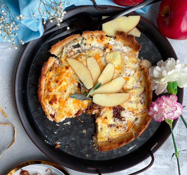 Red Prince Apple and Caramelized Onion Tart