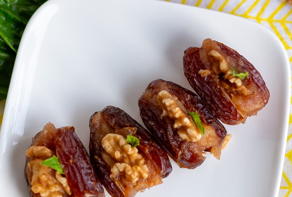 Apple-Walnut Stuffed Dates with Basil